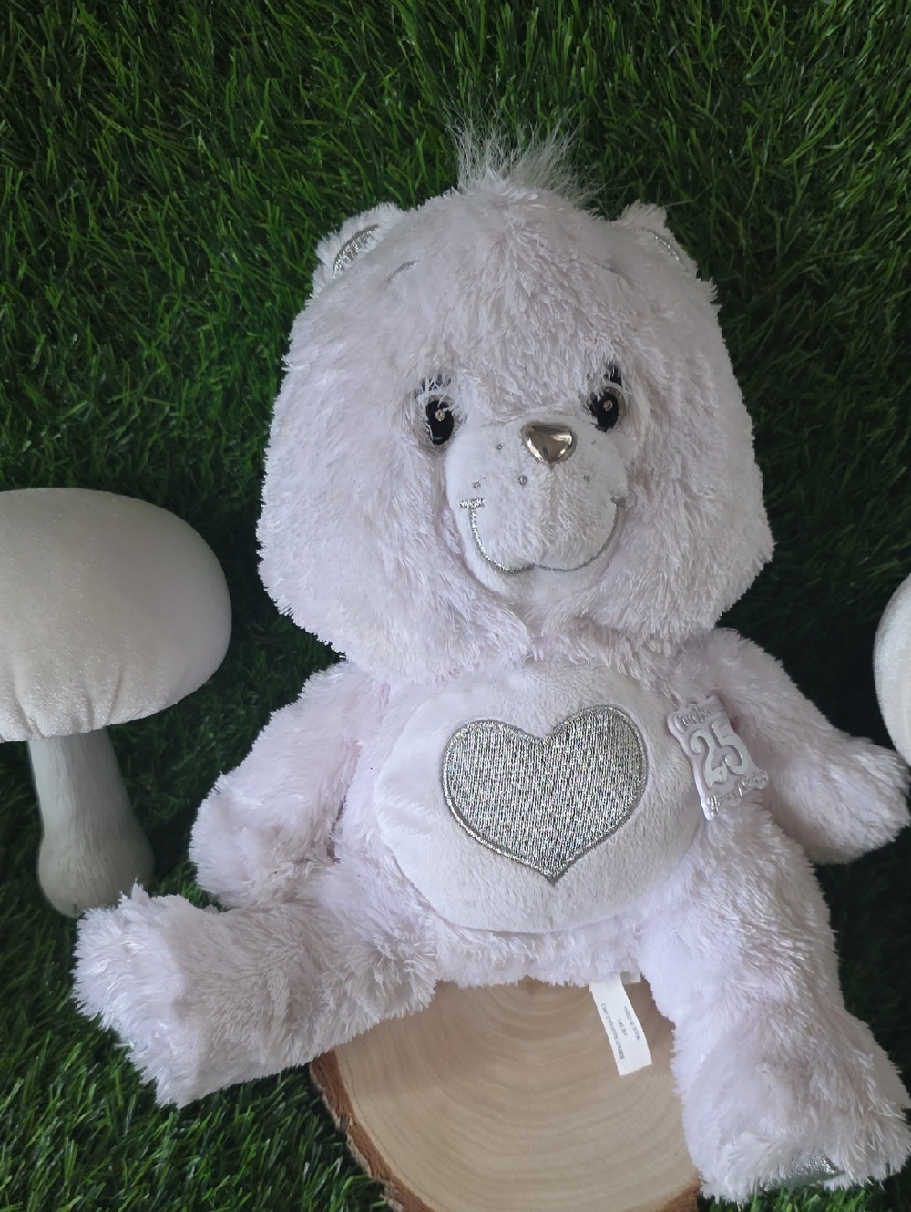 25th ANNIVERSARY CARE BEAR Swarovski Crystal Eyes W Sterling Silver Nose &Heart